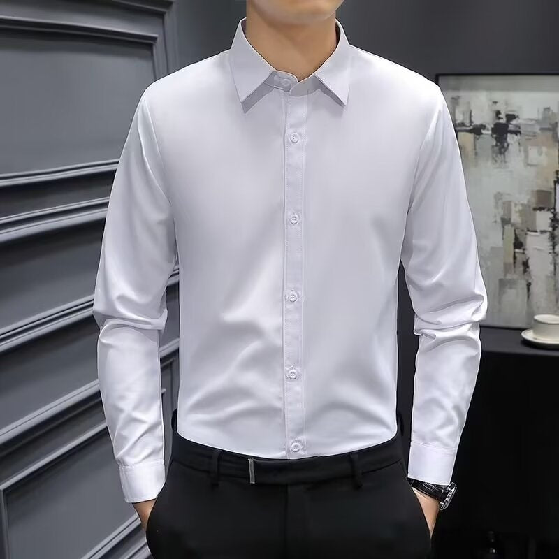 Men's long-sleeved formal dress shirt