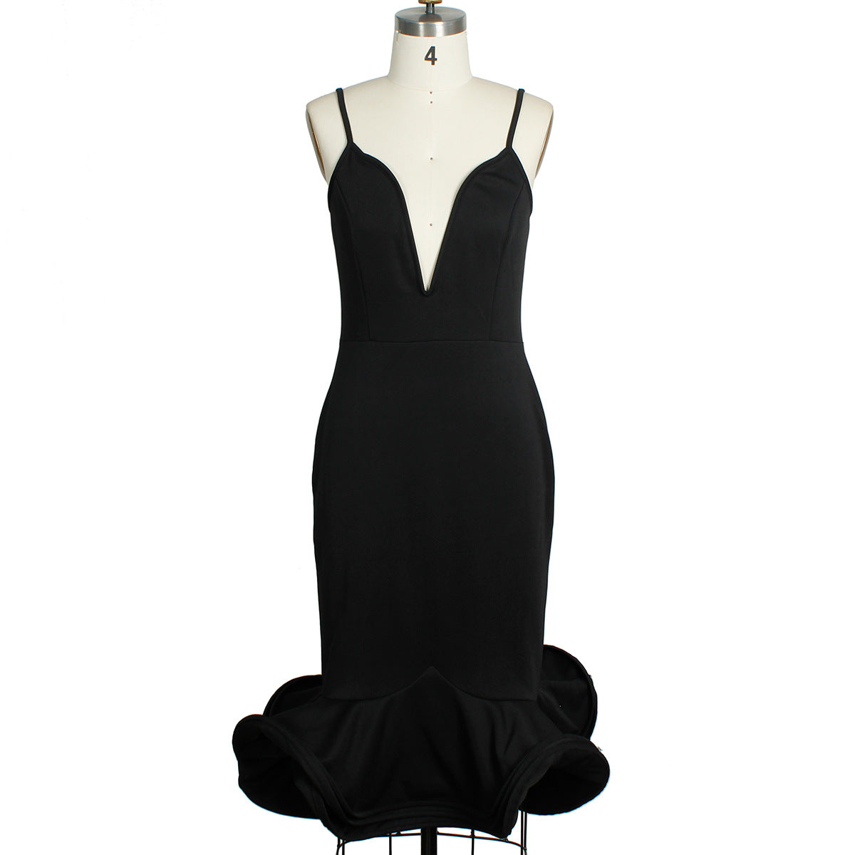 Women's Elegant Deep V-Neck Bodycon Mermaid Party Dress