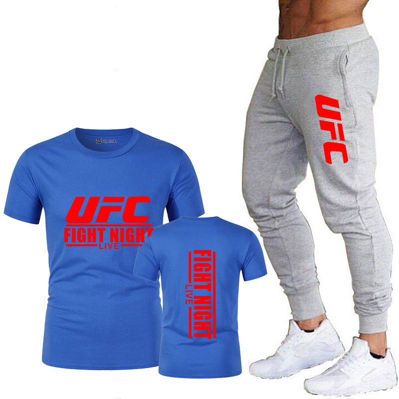 Men's Cotton T-Shirt and Pants Sportswear Set