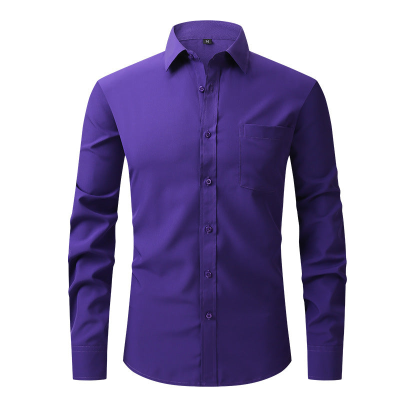 Men's Long-Sleeve Anti-Wrinkle Business Casual Shirt
