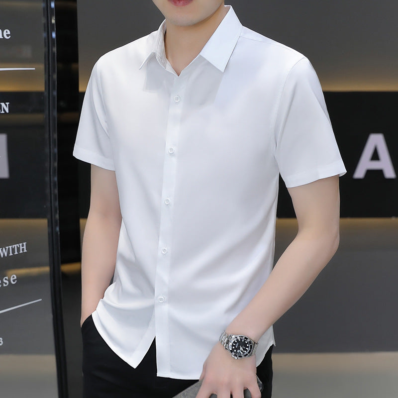 Men's Summer Ice Silk Anti-Wrinkle Long Sleeve Shirt