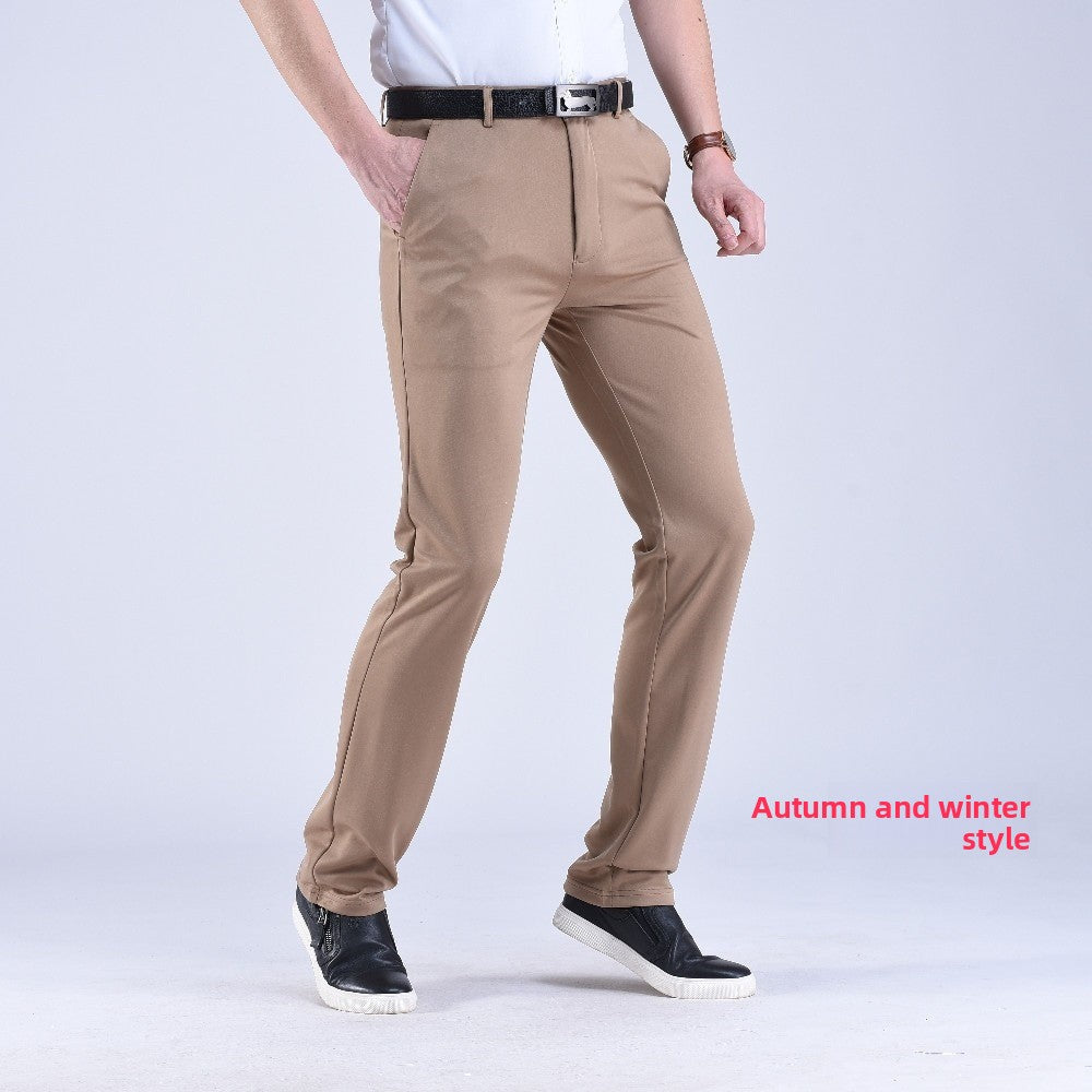 Men's straight-leg suit pants