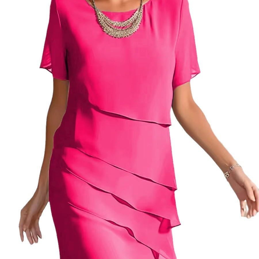 Crew neck short sleeve dress