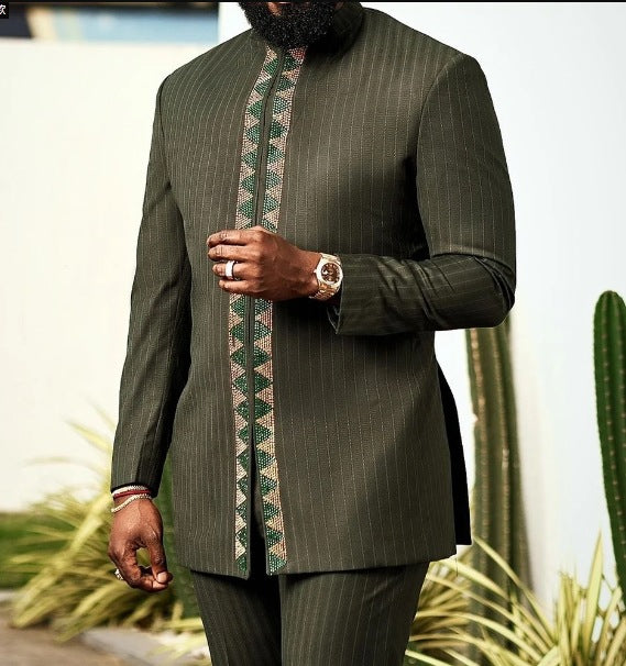 Embroidered two-piece suit