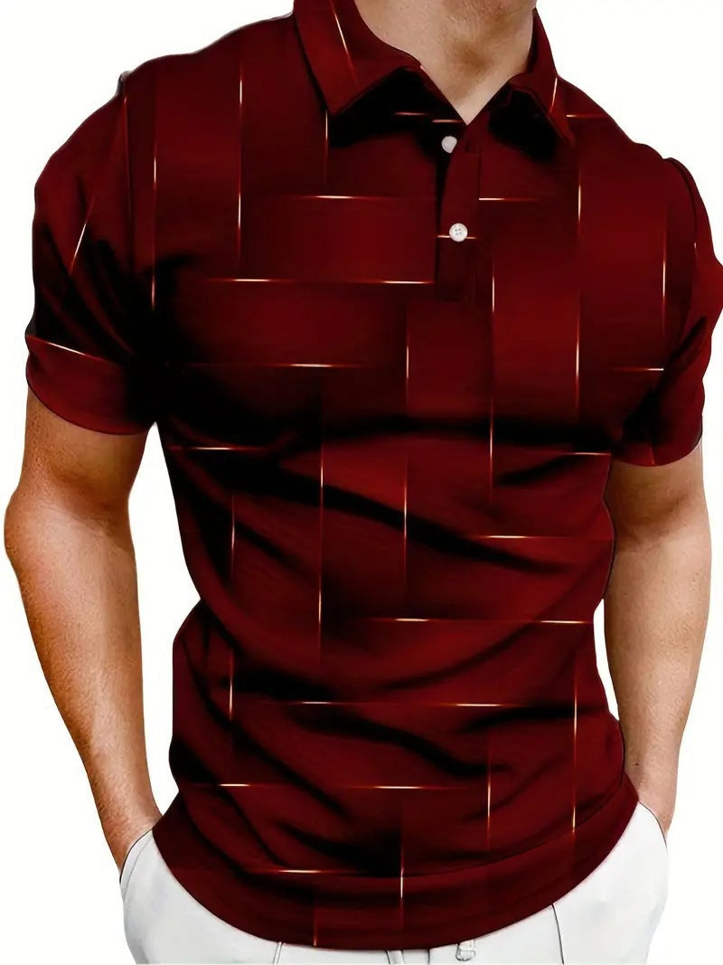 Printed buttoned short-sleeved shirt