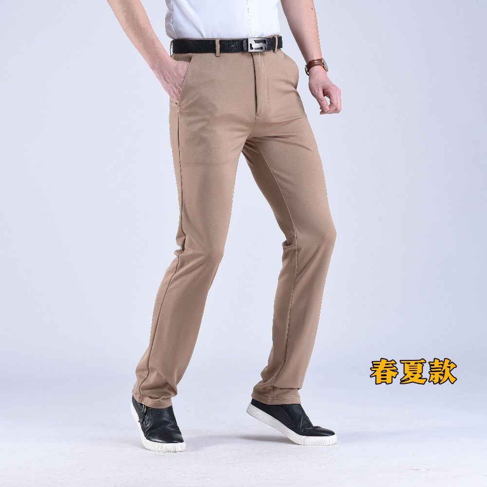 Men's straight-leg suit pants