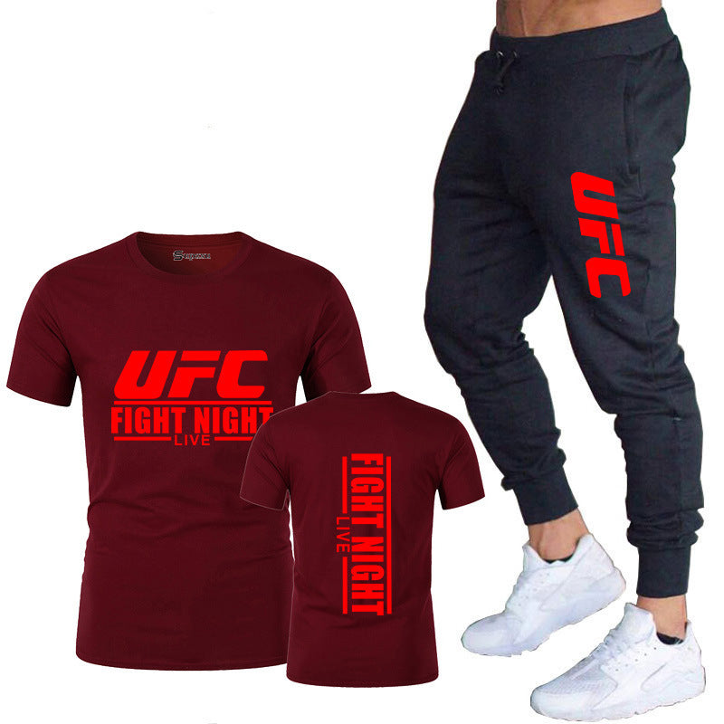 Men's Cotton T-Shirt and Pants Sportswear Set