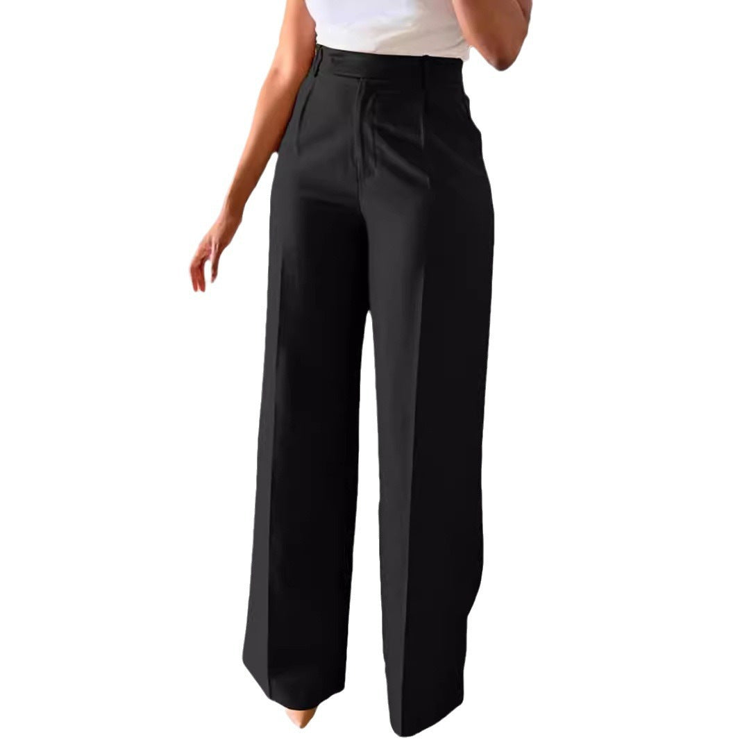 Women's High Waist Straight Leg Suit Pants