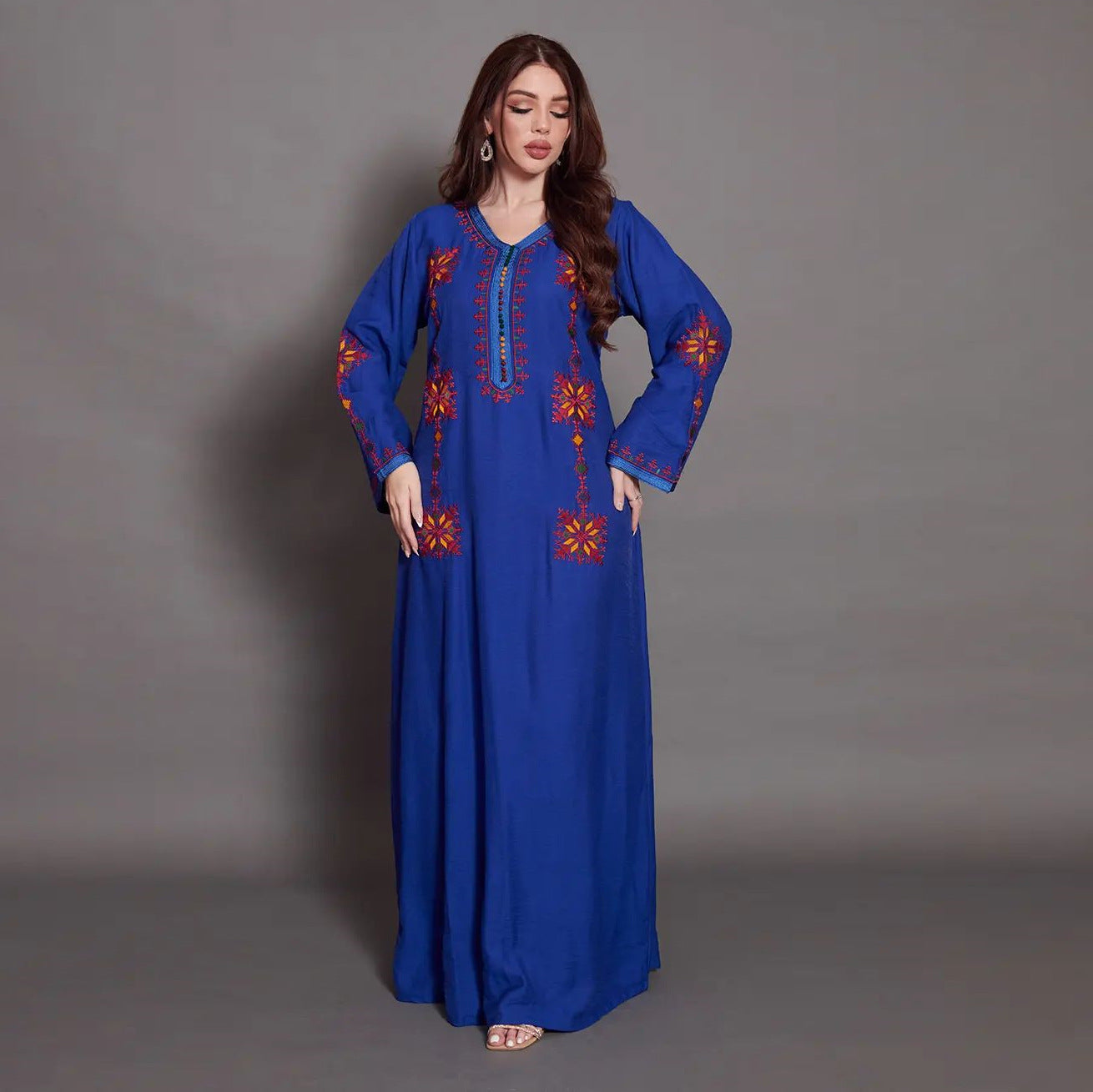 Embroidered Muslim Abaya Dress
