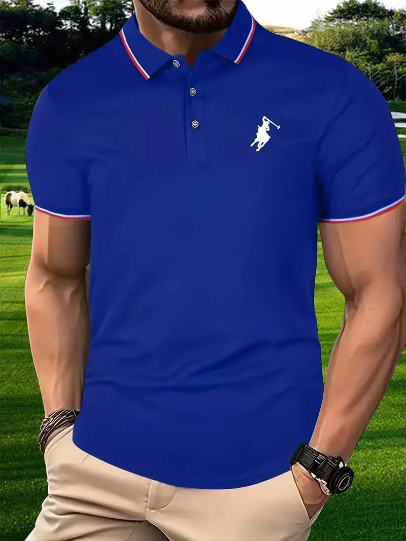 Printed buttoned short-sleeved shirt