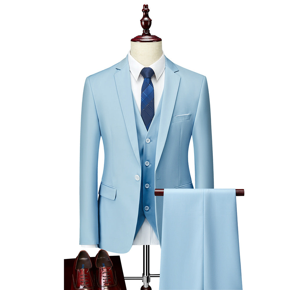 Men's Business Casual Suit Three-Piece Set