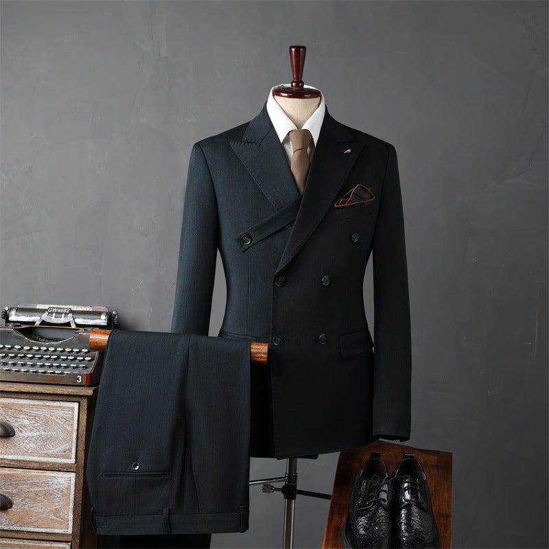 Slim-fit Double-breasted Business Suit