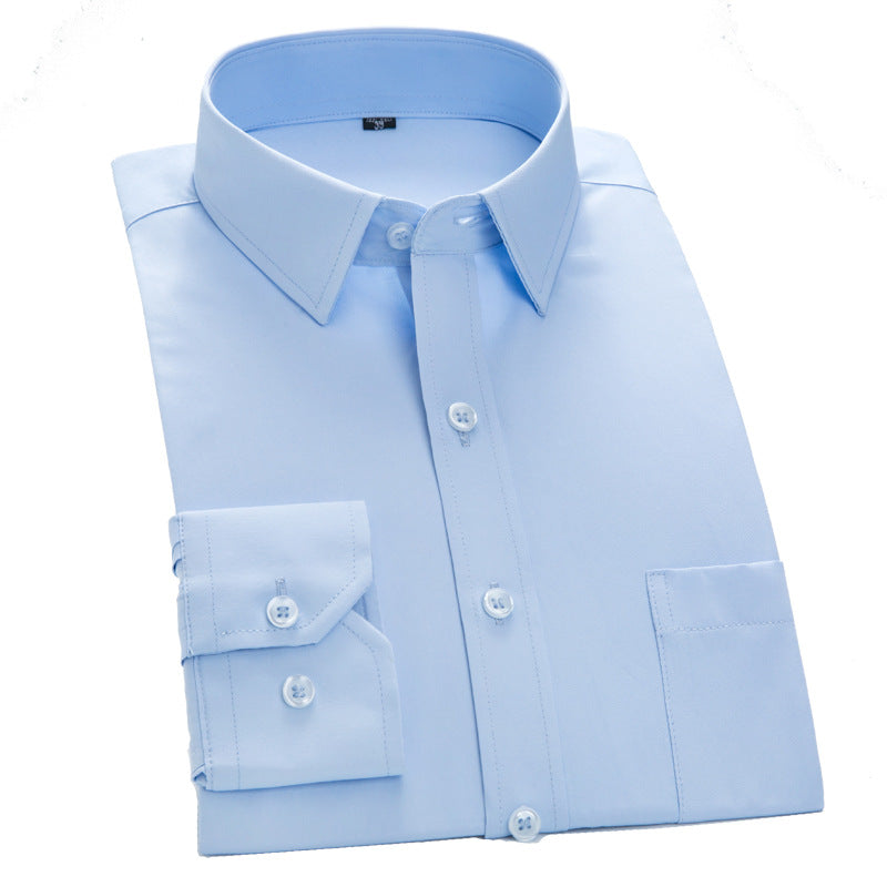 Men's Business Dress Shirt Long Sleeve Solid Color