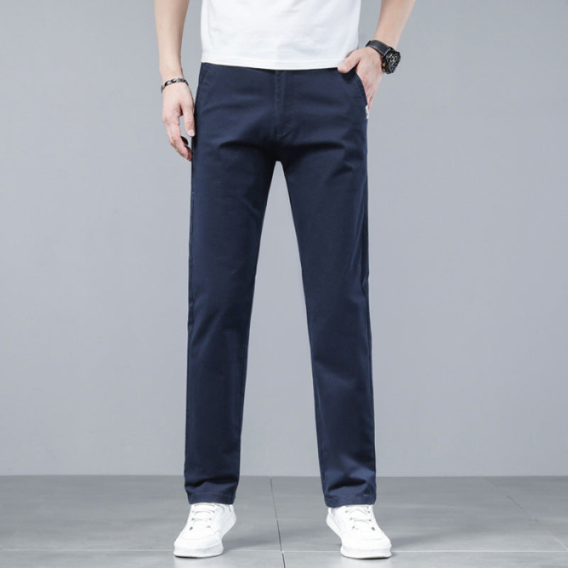 Pure cotton casual straight-leg pants