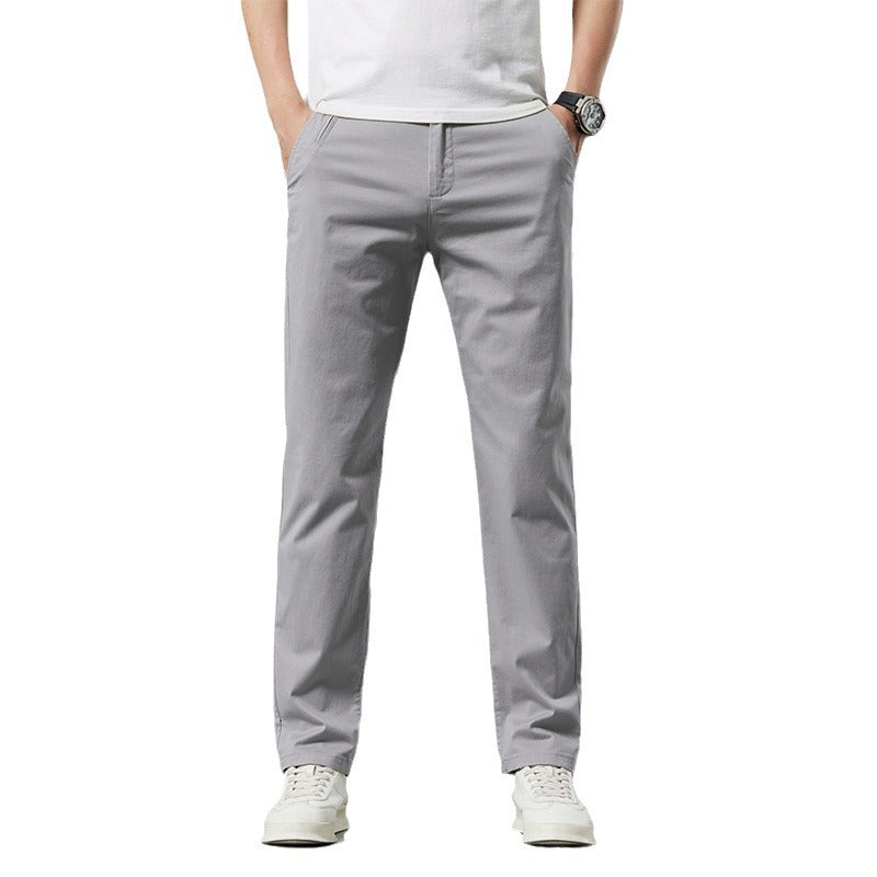 Men's Straight-Leg Cotton Casual Pants for Summer