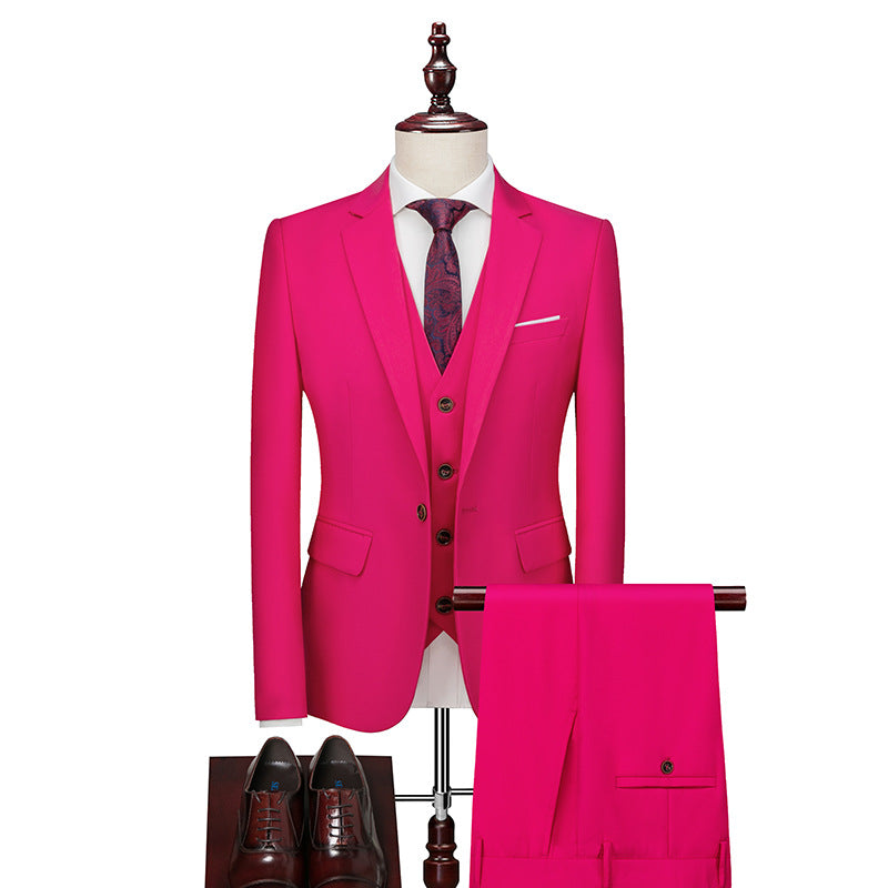 Men's Business Casual Suit Three-Piece Set