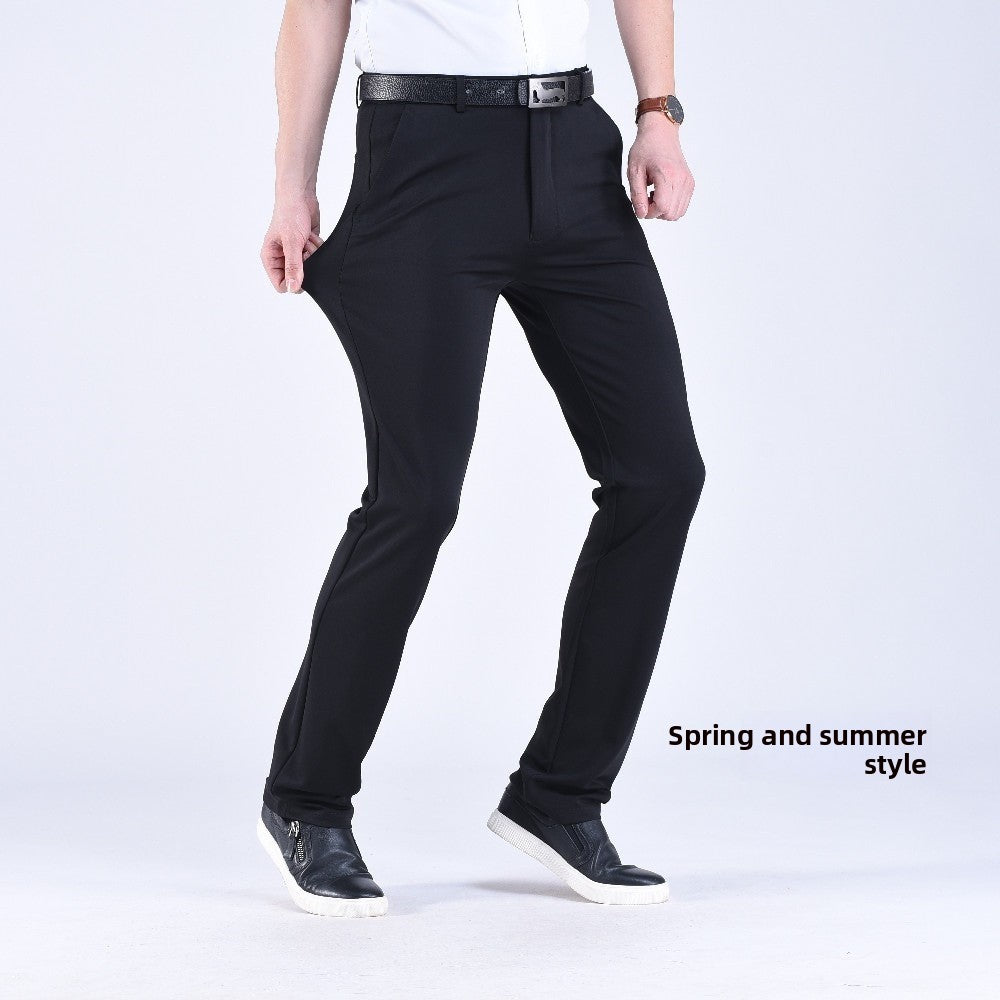 Men's straight-leg suit pants