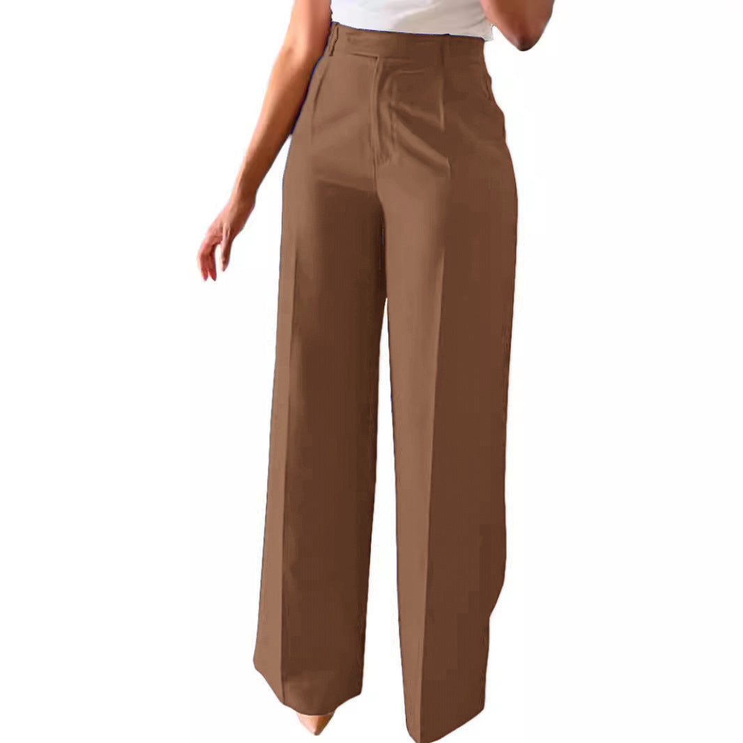 Women's High Waist Straight Leg Suit Pants