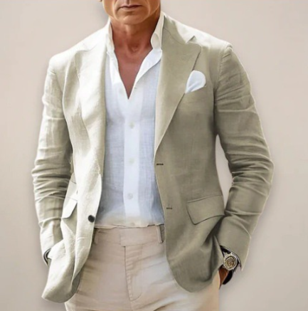 Men's Casual Suit Jacket with Printed Design