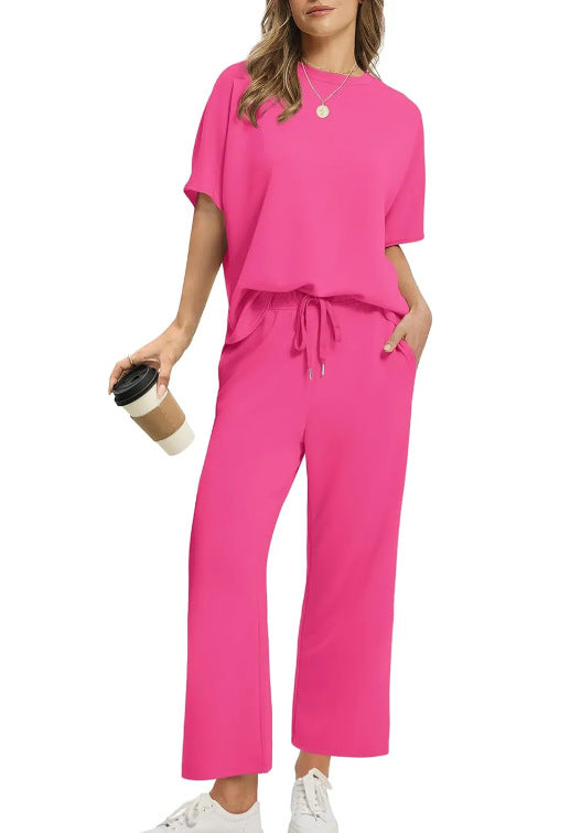 Women's short-sleeved three-quarter-length pants set