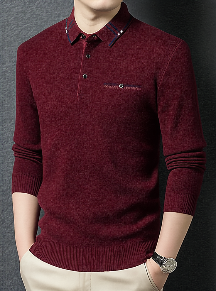 Collar inner layer of knitted sweater