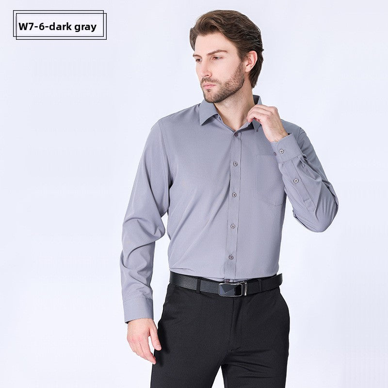 Men's Long-Sleeve Anti-Wrinkle Business Casual Shirt