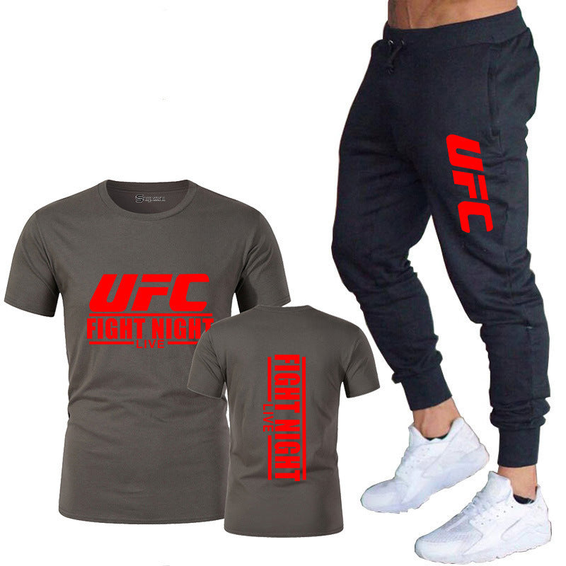 Men's Cotton T-Shirt and Pants Sportswear Set