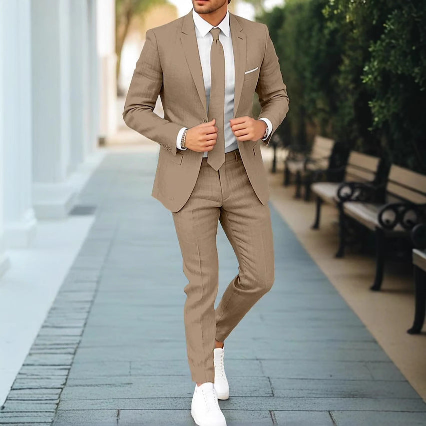 Men's Slim Fit Single-Breast Suit Set