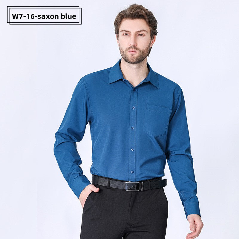 Men's Long-Sleeve Anti-Wrinkle Business Casual Shirt