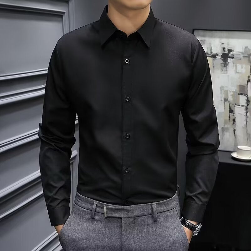 Men's long-sleeved formal dress shirt