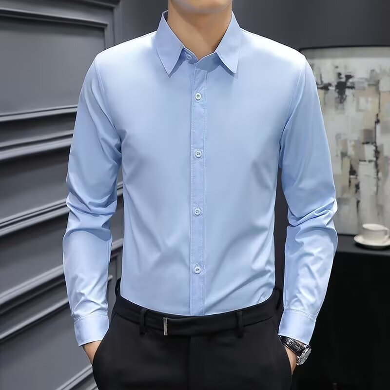 Men's long-sleeved formal dress shirt