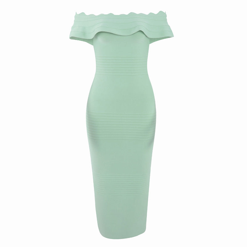 Slim Off-Shoulder Bandage Dress