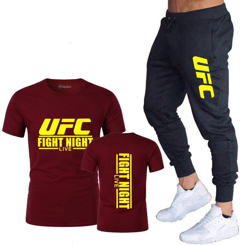 Men's Cotton T-Shirt and Pants Sportswear Set