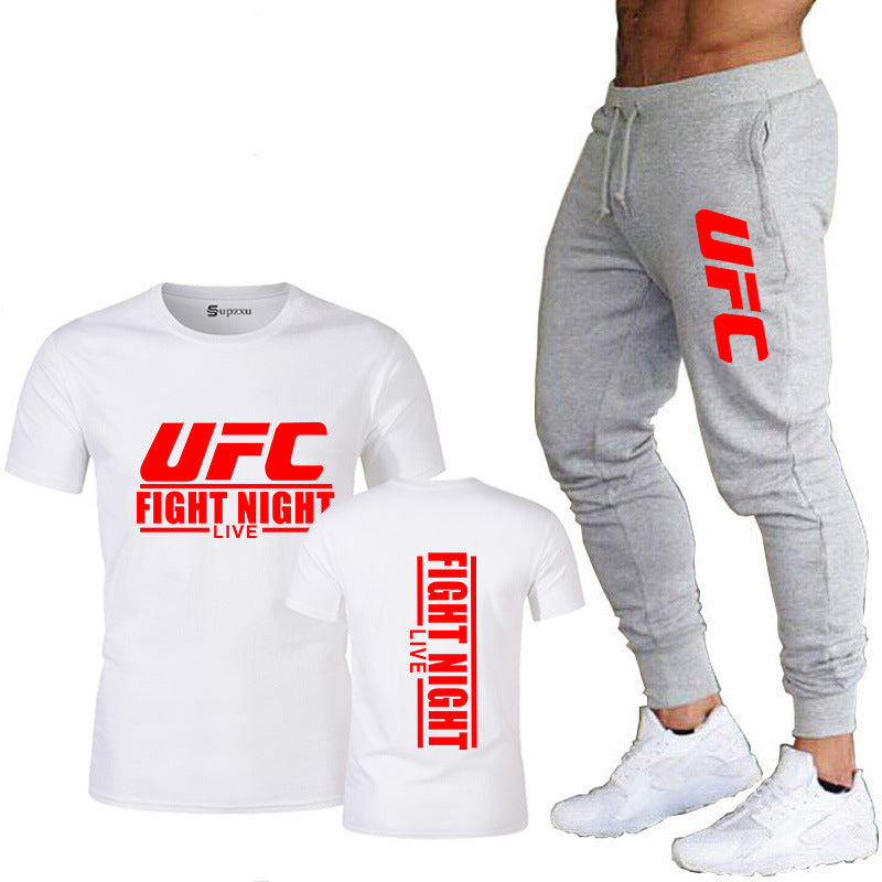 Men's Cotton T-Shirt and Pants Sportswear Set