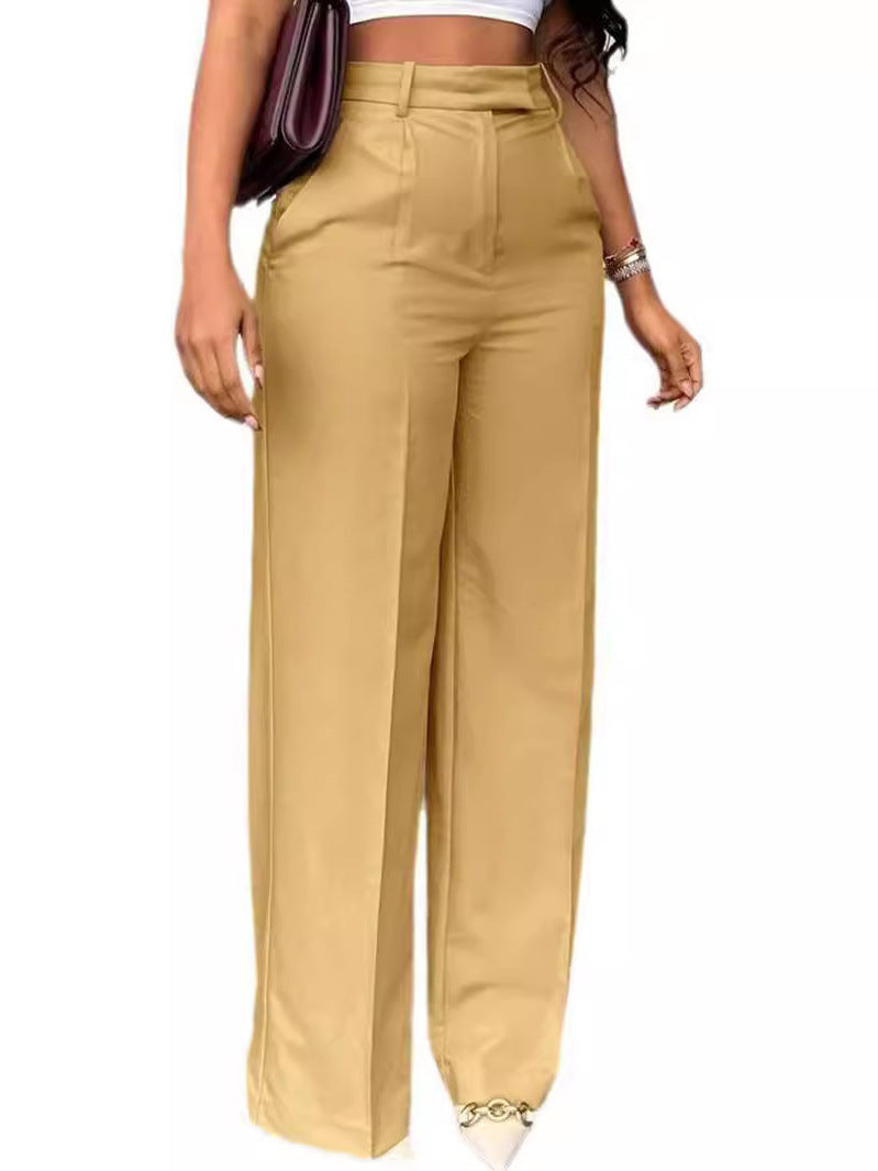 Women's High Waist Straight Leg Suit Pants