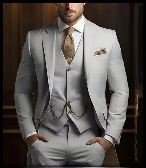 Slim Fit Men's Suit Three-Piece Set