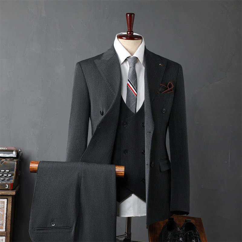 Slim-fit Double-breasted Business Suit