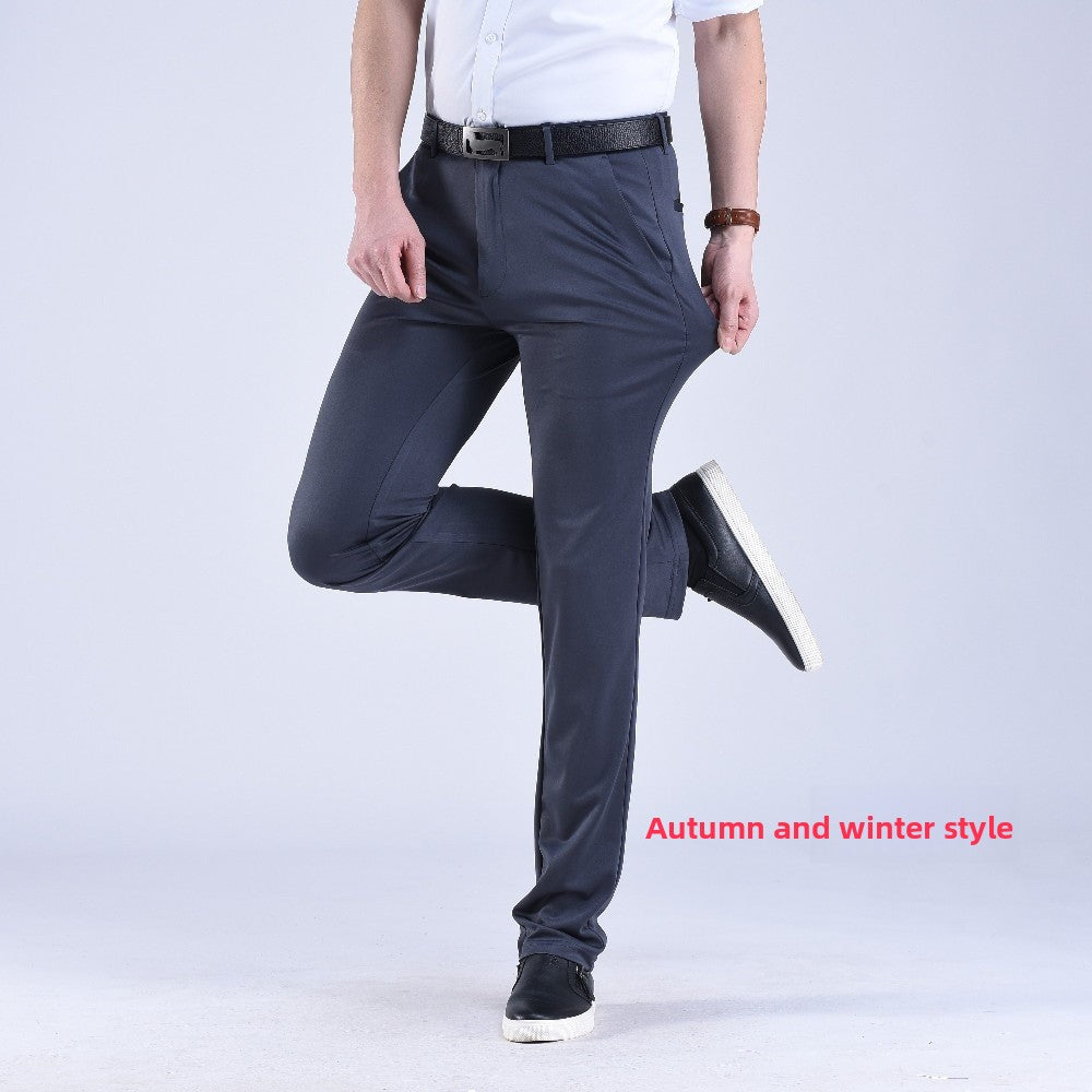 Men's straight-leg suit pants