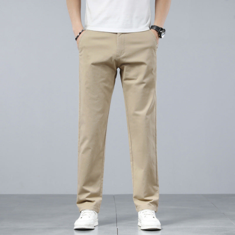 Pure cotton casual straight-leg pants