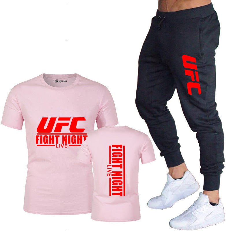 Men's Cotton T-Shirt and Pants Sportswear Set