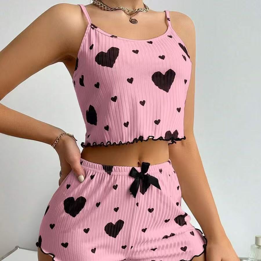 Women's Heart Pajamas Two-Piece Set