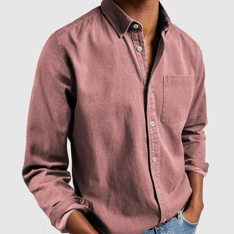 Men's Long Sleeve Lapel Shirt