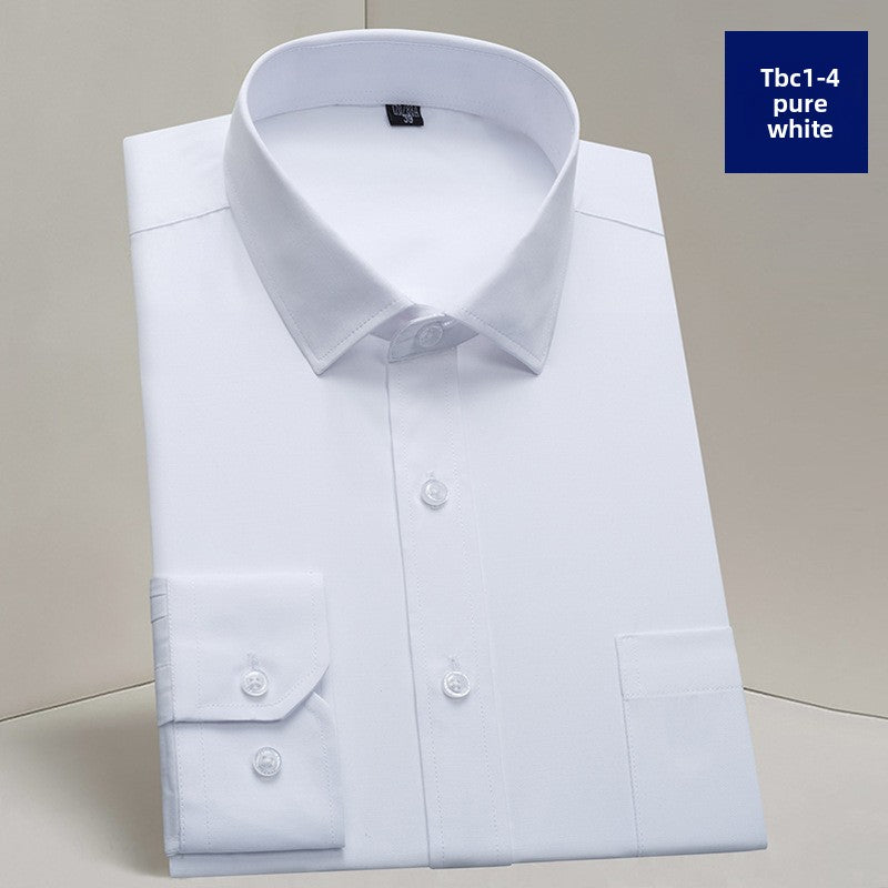 Men's Business Dress Shirt Long Sleeve Solid Color