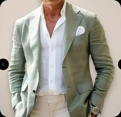 Men's Casual Suit Jacket with Printed Design