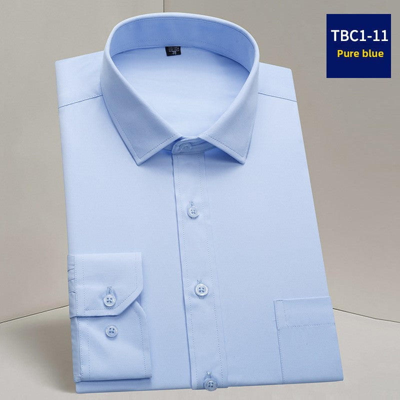 Men's Business Dress Shirt Long Sleeve Solid Color