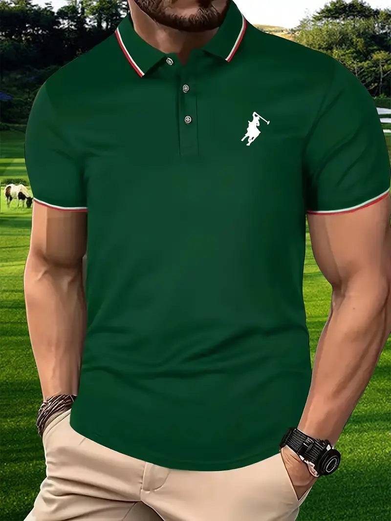 Printed buttoned short-sleeved shirt