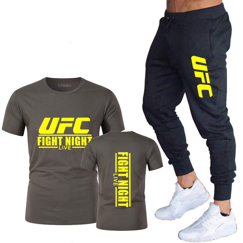 Men's Cotton T-Shirt and Pants Sportswear Set