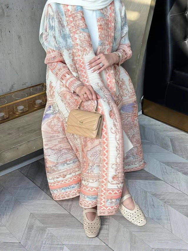 Ruffled long robe dress