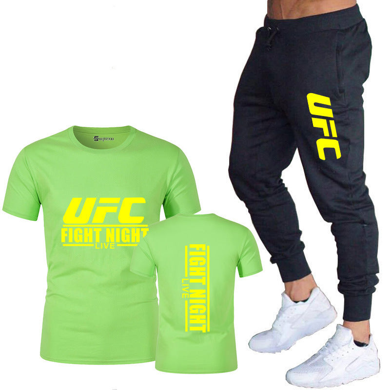 Men's Cotton T-Shirt and Pants Sportswear Set