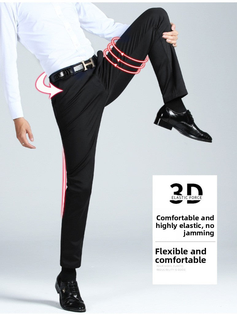 Men's straight-leg suit pants